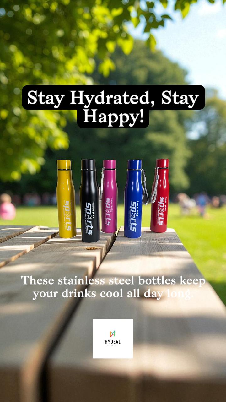 1 Litre Stainless Steels304 Water bottle (Colours)